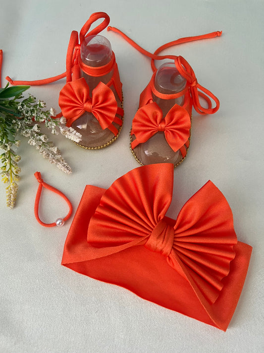 Set de lazo y sandalias 🧡