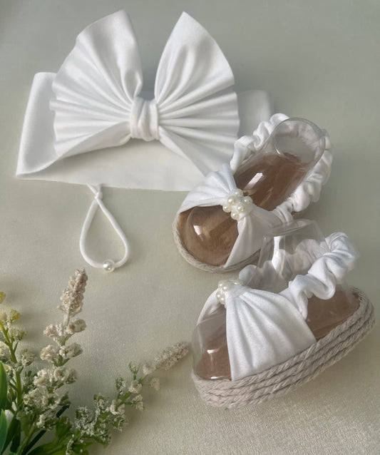Set de lazo y sandalias fruncida π€π«§