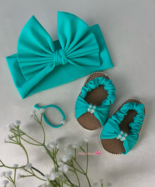 Set de lazo y sandalias fruncidas๐ฆ