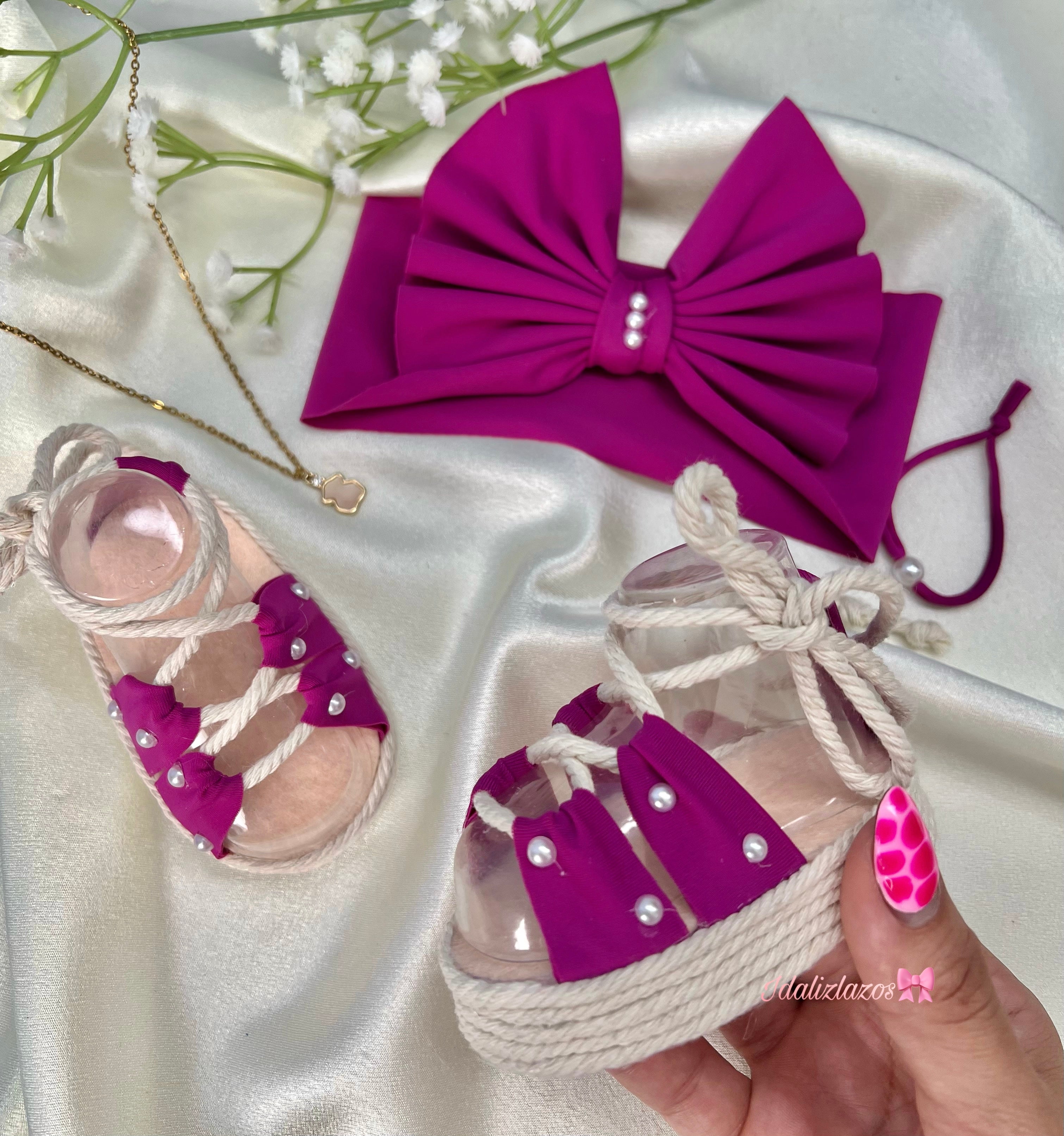 Set de lazos y Sandalias plataformas 🎀🦄