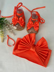 Set de lazo y sandalias 🧡