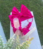 Set de lazo y sandalias plataformas estilo fruncido 🎀✨